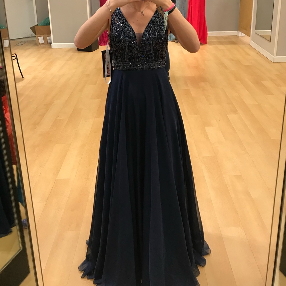Blue Sherri Hill Prom Dress